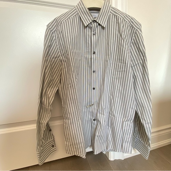 Versace Collection Stripped Long Sleeve Men Shirt Size M - Picture 3 of 12